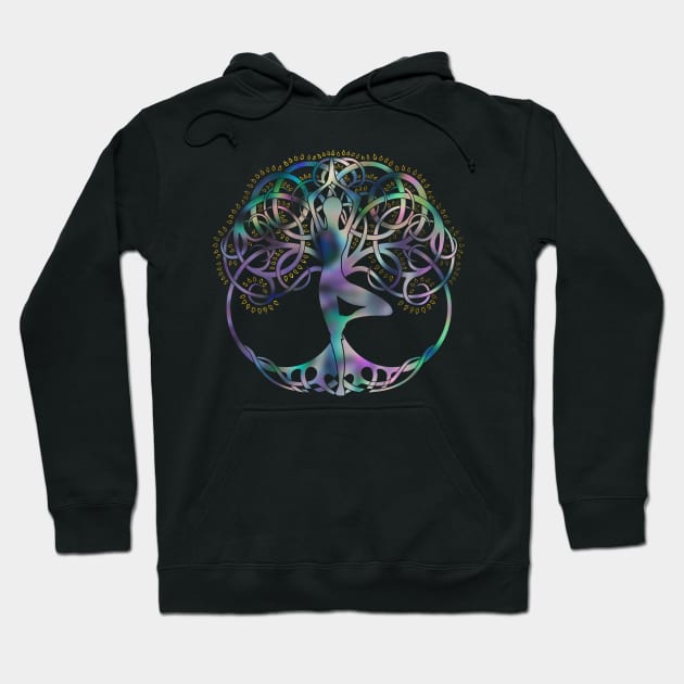 Glowing symbol for Vriksasana - Yoga Tree pose Hoodie by Nartissima